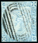 Stamp of Mauritius » 1859 Lapirot Issue » Worn Impressions (SG 39) 1859 Lapirot 2d. blue on bluish, partial plate reconstruction of 11 stamps