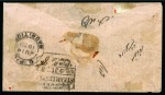 Stamp of Mauritius » 1859 Lapirot Issue 1859 Lapirot 2d. blue on cover in combination with 1859-61 Britannia 6d. on envelope from Port Louis to Calcutta