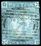 Stamp of Mauritius » 1859 Lapirot Issue » Intermediate Impressions (SG 38) 1859 Lapirot 2d. blue, partial plate reconstruction of 10