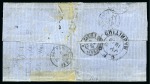 Stamp of Mauritius » 1859 Lapirot Issue » Intermediate Impressions (SG 38) 1859 Lapirot 2d. blue, position 3, on folded cover from Port Louis to France