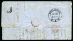 Stamp of Mauritius » 1859 Lapirot Issue » Intermediate Impressions (SG 38) 1859 Lapirot 2d. blue, position 9, in combination with 1859-61 Britannia 6d. blue on cover to Australia