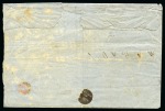 Stamp of Mauritius » 1848-59 Post Paid Issue » Worn Impressions (SG 16-22) 1854-57 Post Paid 1d. red-brown on grayish, horizontal pair, from EASTERN SUBURB cancelled by '16' numeral on back of folded cover to Port Louis