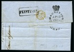 Stamp of Mauritius » 1848-59 Post Paid Issue » Latest Impressions (SG 23-25) 1859 Post Paid 1d. red, position 9, on local Port Louis cover 