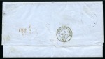 Stamp of Mauritius » 1848-59 Post Paid Issue » Worn Impressions (SG 16-22) 1857-59 Post Paid 1d. red on bluish, two vertical pairs, on folded entire letter from Port Louis to Chalon-sur-Saône, France