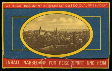 Stamp of Olympics » 1936 Berlin » Other Memorabilia Pin and Needle set, contained on a folded piece of card showing the Hindenburg with "OLYMPIA-JAHR / 1936" either side