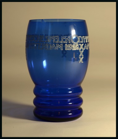 Stamp of Olympics » 1928 Amsterdam » Memorabilia 1928 Amsterdam. Cobalt blue glass by designer Andries Copier.