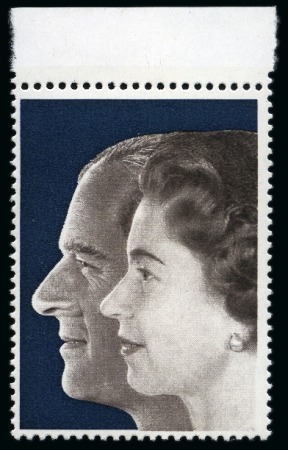 Stamp of Great Britain » Queen Elizabeth II 1972 Silver Wedding 3p with SILVER OMITTED (face value and inscription) mint nh