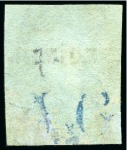 Stamp of Great Britain » 1841 2d Blue 1841 2d Blue pl.3 BE with "SPECIMEN" type 1 overprint, reverse with "AG" of "POSTAGE TWOPENCE" hs in blue