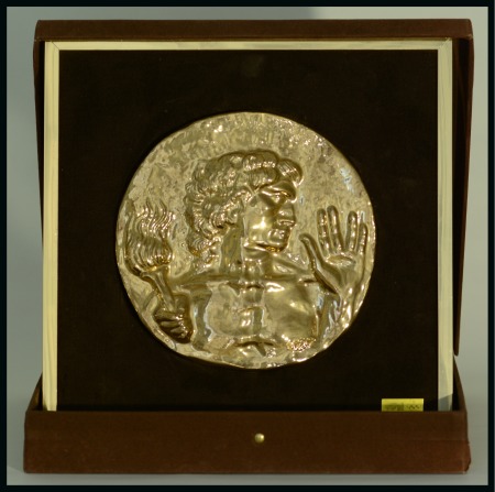 Stamp of Olympics » 1960 Rome 1960 Italian Olympic Committee (CONI) presentation plaque in the style of a medal/coin in relief showing an ancient athlete holding a torch