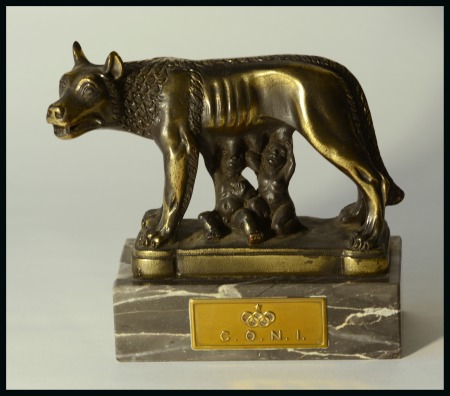 Stamp of Olympics » 1960 Rome 1960 Rome statue depicting the wolf and Romulus and Remus, ca.12cm tall, with Italian Olympic Committee logo on base