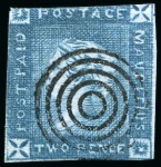 Stamp of Mauritius » 1859 Lapirot Issue » Early Impressions (SG 36-37) 1859 Lapirot 2d. blue, partial plate reconstruction including ten positions, 