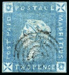 Stamp of Mauritius » 1859 Lapirot Issue » Early Impressions (SG 36-37) 1859 Lapirot 2d. blue, partial plate reconstruction including ten positions, 