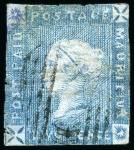 Stamp of Mauritius » 1859 Lapirot Issue » Early Impressions (SG 36-37) 1859 Lapirot 2d. blue, group of five used examples