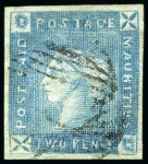 Stamp of Mauritius » 1859 Lapirot Issue » Early Impressions (SG 36-37) 1859 Lapirot 2d. blue, group of five used examples