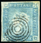 Stamp of Mauritius » 1859 Lapirot Issue » Early Impressions (SG 36-37) 1859 Lapirot 2d. blue, group of five used examples