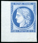 Stamp of France » Siège de Paris 1870 1870, Type Siège 10c bistre-jaune et 20c bleu, en réimpression