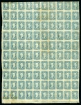 Stamp of United States » Confederate States » General Issues 1863-64 Jefferson Davis 10c blue die B in mint sheet of 100 with printer's imprint at foot 