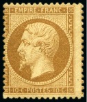 Stamp of France » Empire 1853-1862 1862, Empire dentelé 10c bistre neuf avec infime trace