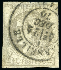 Stamp of France » Emission de Bordeaux 1870 1870, Émission de Bordeaux 4c gris, report 1