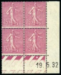 Stamp of France » Émissions à partir de 1900 1924-32, Semeuse lignée 75c lilas-rose type II en coin daté