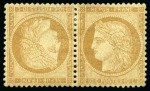 Stamp of France » Siège de Paris 1870 1870, Type Siège 10c bistre-jaune en paire TETE-BECHE