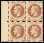 Stamp of France » Empire Lauré 1863-1870 1862, Empire Lauré 1c bronze et 2c rouge-brun