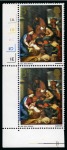 Stamp of Great Britain » Queen Elizabeth II 1967 Paintings 4d mint block four showing dramatic DOUBLY PERFORATED variety, plus 3d vertical pair with leftward shift of the blue