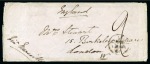 Stamp of Egypt » British Post Offices » Cairo 1861 Stampless envelope sent to the UK with Cairo despatch cds in blue-black and ms "9" rate