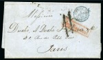 Stamp of Russia » Russia Imperial Pre-Stamp Postal History 1858 Stampless entire from Moscow to Paris, paying
