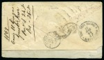 Stamp of Egypt » Italian Post Offices » Mixed Frankings 1869 (19.7) Envelope from Cairo to Livorno, Italy, endorsed "Per Postale Ital. Via Brindisi" with Egyptian 1pi and Italian 20c vertical pair