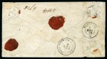 Stamp of Egypt » Italian Post Offices » Alexandria 1870 (3.3) Envelope sent registered from Alexandria to Livorno, Italy, with two 40c tied by crisp "234" numerals