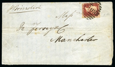 Stamp of Egypt » British Post Offices » Alexandria 1871 (2.06) Printed matter (monthly cotton prices) sent from Alexandria to England with 1d red pl.183 tied by large "B01" barred oval