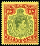 Stamp of Bermuda 1938-53 5s Dull yellow-green and red on yellow line perf. 14 1/2 mint