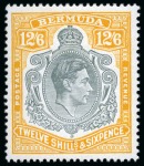 Stamp of Bermuda 1938-53 12s6d Grey & Yellow on ordinary paper mint nh