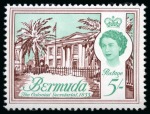 Stamp of Bermuda 1970 Surcharged Architecture Definitives 60c on 5s with SURCHARGE OMITTED variety, mint nh