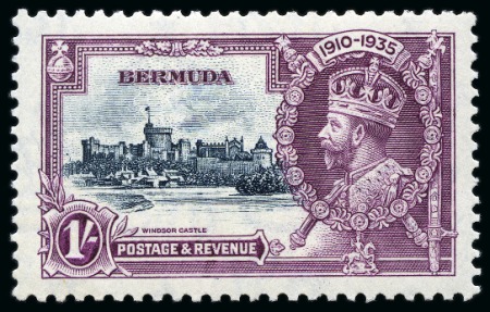 Stamp of Bermuda 1935 Silver Jubilee 1s mint lh with variety "kite and horizontal log"