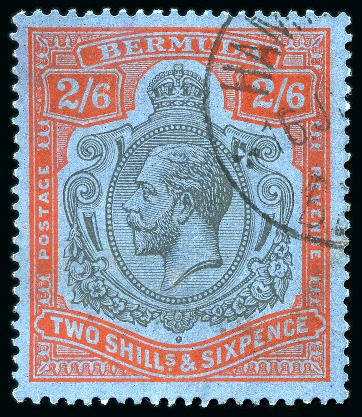 Stamp of Bermuda 1924-32 2s6d Black and Pale Orange-Vermilion on grey-blue, used