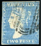 Stamp of Mauritius » 1859 Dardenne Issue (SG 41-44) 1859 Dardenne 2d. group of 12 used examples, mixed condition