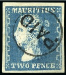 Stamp of Mauritius » 1859 Dardenne Issue (SG 41-44) 1859 Dardenne 2d. group of 12 used examples, mixed condition