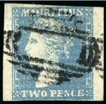 Stamp of Mauritius » 1859 Dardenne Issue (SG 41-44) 1859 Dardenne 2d. group of 12 used examples, mixed condition