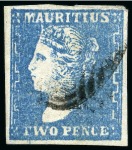 Stamp of Mauritius » 1859 Dardenne Issue (SG 41-44) 1859 Dardenne 2d. group of 12 used examples, mixed condition