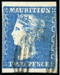 Stamp of Mauritius » 1859 Dardenne Issue (SG 41-44) 1859 Dardenne 2d. group of 12 used examples, mixed condition