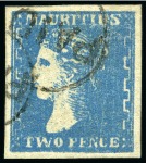Stamp of Mauritius » 1859 Dardenne Issue (SG 41-44) 1859 Dardenne 2d. group of 12 used examples, mixed condition