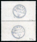 Stamp of Great Britain » 1855-1900 Surface Printed » 1867-83 High Values 1867-83 £5 Orange on white paper in used vertical pair with crisp Sheffield JA 23 00 cds