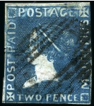 Stamp of Mauritius » 1859 Sherwin Issue (SG 40) 1859 Sherwin 2d. deep blue, position 1, used