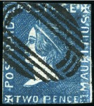 Stamp of Mauritius » 1859 Sherwin Issue (SG 40) 1859 Sherwin 2d. deep blue, position 2, used