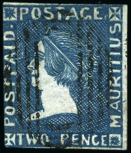 Stamp of Mauritius » 1859 Sherwin Issue (SG 40) 1859 Sherwin 2d. deep blue, position 6, used