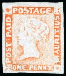 Stamp of Mauritius » 1848-59 Post Paid Issue » Worn Impressions (SG 16-22) THE UNIQUE FERRARY & BURRUS UNUSED PLATE RECONSTRUCTION OF THE 1848-59 ONE PENNY 