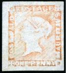 Stamp of Mauritius » 1848-59 Post Paid Issue » Worn Impressions (SG 16-22) THE UNIQUE FERRARY & BURRUS UNUSED PLATE RECONSTRUCTION OF THE 1848-59 ONE PENNY 