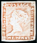 Stamp of Mauritius » 1848-59 Post Paid Issue » Worn Impressions (SG 16-22) THE UNIQUE FERRARY & BURRUS UNUSED PLATE RECONSTRUCTION OF THE 1848-59 ONE PENNY 